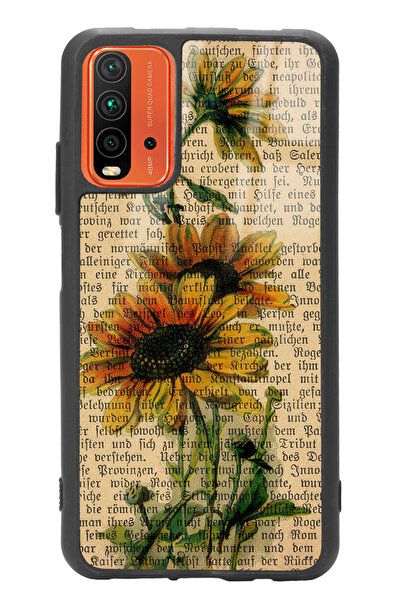 Spoyi Xiaomi Redmi 9T Ayçiçeği Tasarımlı Glossy Telefon Kılıfı