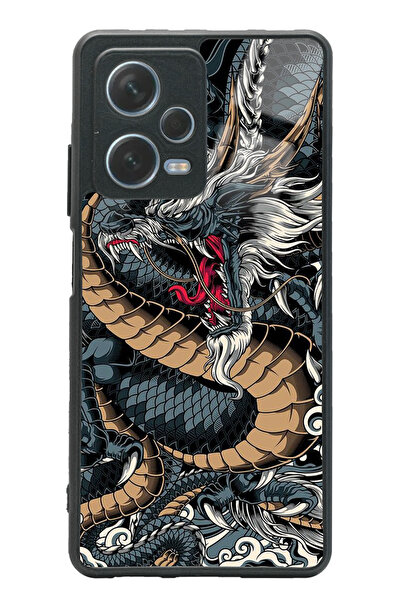Spoyi Xiaomi Redmi Note 12 Pro 5g Ejderha Tasarımlı Glossy Telefon Kılıfı