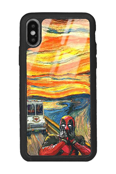 Spoyi iPhone Xs Deedpool Tasarımlı Glossy Telefon Kılıfı