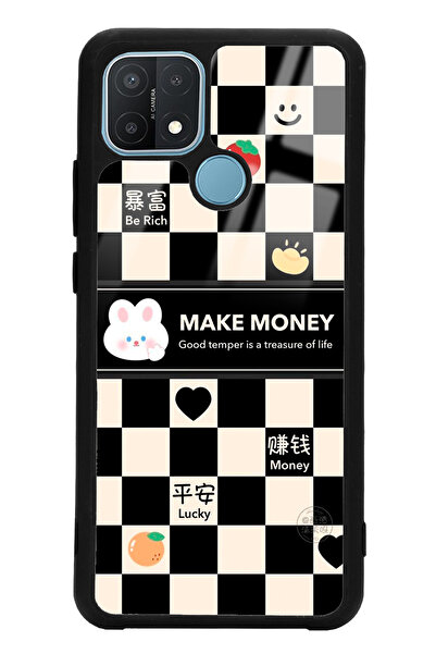 Spoyi Oppo A15s Make Money Tasarımlı Glossy Telefon Kılıfı
