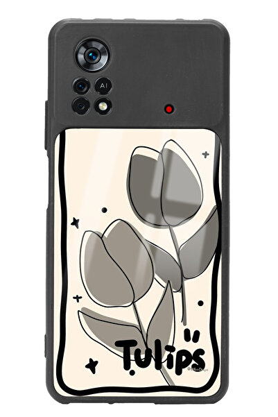 Spoyi Xiaomi Poco X4 Pro Tulips Tasarımlı Glossy Telefon Kılıfı