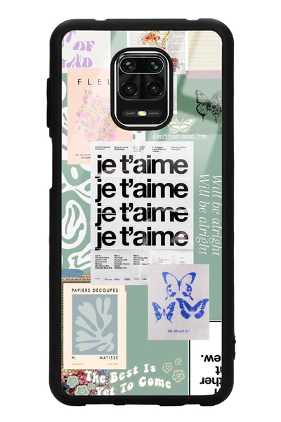 Spoyi Xiaomi Redmi Note 9 Pro Je T'aime Tasarımlı Glossy Telefon Kılıfı