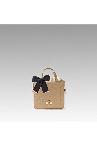 Black Ribbon Camel Kolon Saplı Çapraz Çanta