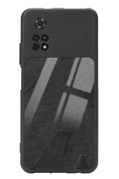 Spoyi حافظة هاتف لامعة بتصميم رخام أسود لهاتف Xiaomi Poco M4 Pro