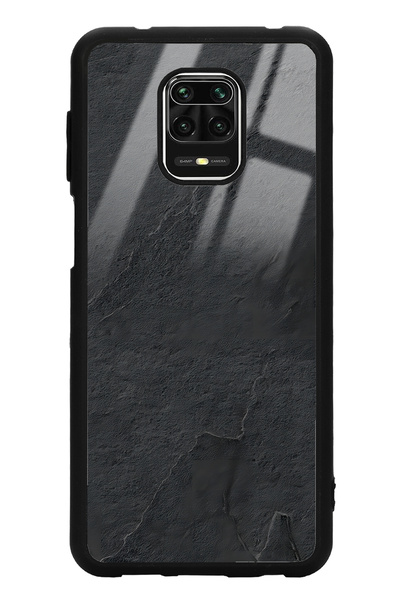 Spoyi Xiaomi Redmi Note 9 Pro Siyah Mermer Tasarımlı Glossy Telefon Kılıfı