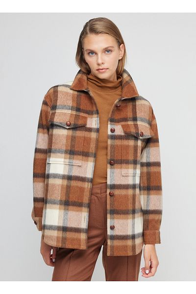 BROOKS BROTHERS Кафе - бежово дамско палто Bbfw23Fjc017