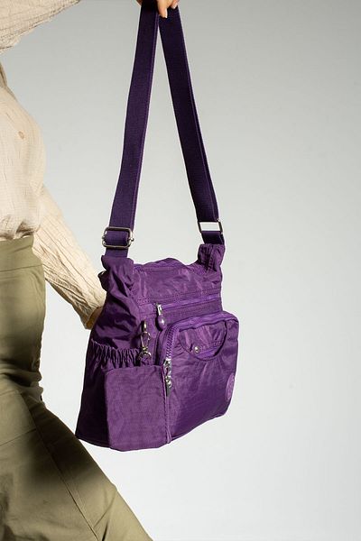 YOGII Oropa Model Waterproof Crinkle Fabric Hand and Shoulder Bag Multifunctional with 11 Pockets and Wallet