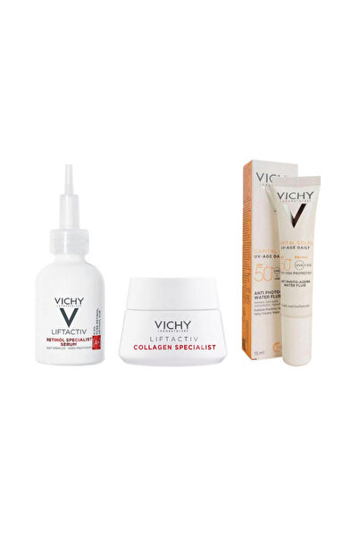 Vichy Liftactiv Derin Kırışıklık Karşıtı Bakım Rutini 3'lü Set + Çanta Hediyeli