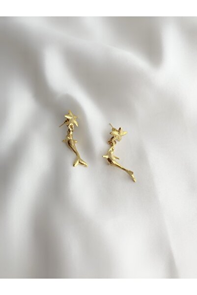 LOVI Kadın Altın Kaplama Balık Ve Yıldız Küpe