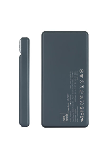 Nettech Nt-pw27 25w 3 Çıkışlı 9000 Mah Taşınabilir Şarj Aleti Powerbank (GRİ)