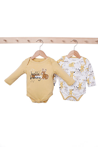 Rise Raba Baby 100% Cotton Long Sleeve Printed Snap Fastener 2-Piece Body 3-1...