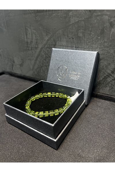 Amber by Mazukna Green Amber Bracelet - Cube Cut, Flexible Line, Junior and Adult, Certified