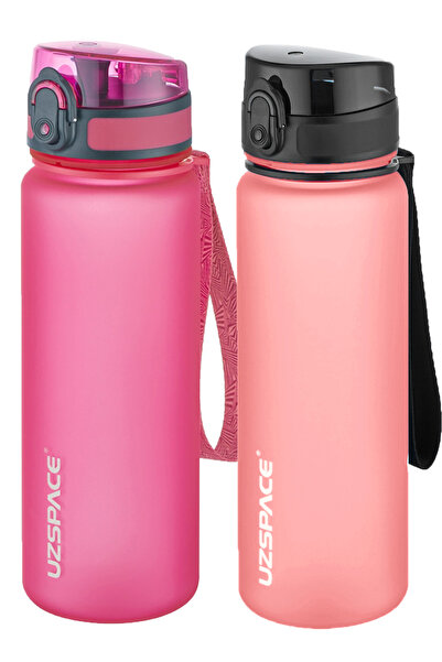 Uzspace طقم قارورة تريتان سعة 500 مل مكون من قطعتين - 14 خيارًا مختلفًا للألوان