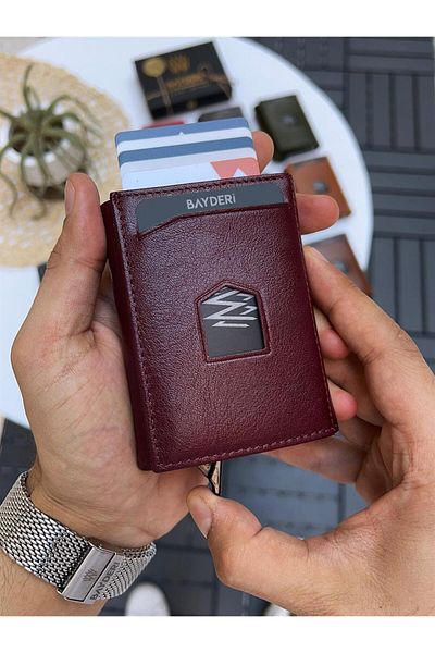 BAYDERİ Jules Genuine Leather Men's Wallet with Mechanism
