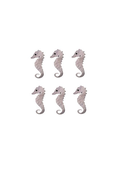 aladepo زينة فرس البحر الخشبية من خشب البلوط الفاتح 6 قطع