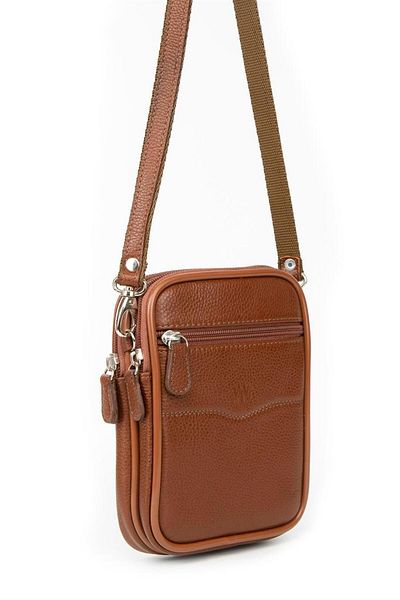 BAYDERİ Andre Genuine Leather Polite Double Eyed Men's Shoulder Bag