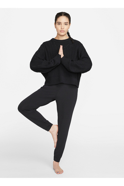 Nike Μαύρο γκρι ασημί γυναικείο παντελόνι Jogger - DM7037-010 W NY DF FLC