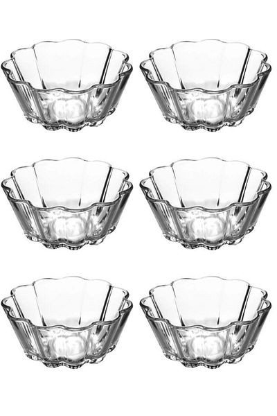 Paşabahçe 6 Pieces 59654 Pyrex Heat Resistant Daisy Caramel Bowl Souffle Cake Mold 250cc