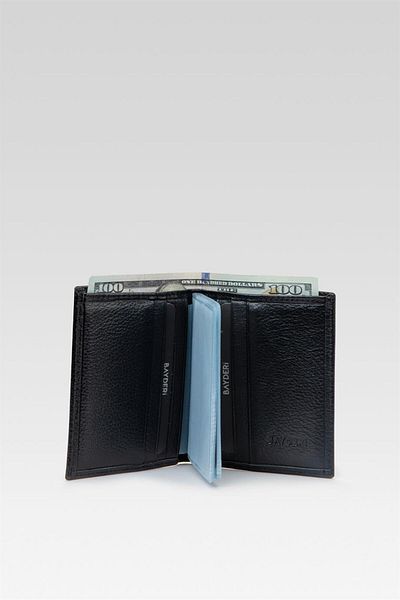 BAYDERİ West Genuine Leather Card Holder Wallet Black