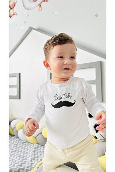 TD Collection Little Pasha Baskılı Erkek Bebek / Çocuk Uzunkol Üst Beyaz Renk...