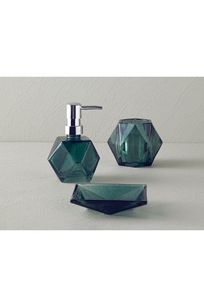 English Home Σετ μπάνιου Green Glass Hailey 3 τεμαχίων