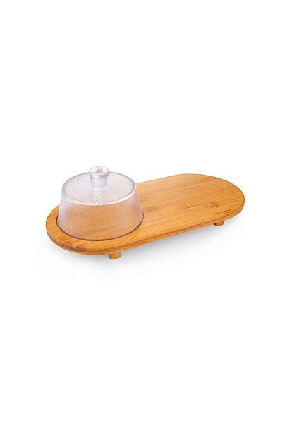 Bambum Hira - Cheese Set with Glass Lid Oval