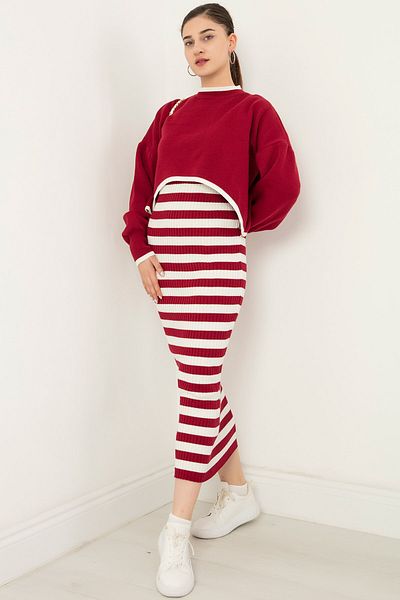 PULLIMM Tricotaj cu dungi Costum dublu ARD2696
