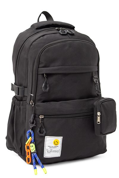 KAFF Young 51586 Black Water Resistant Multi-Pocket Daily School Backpack with Wallet Accessories