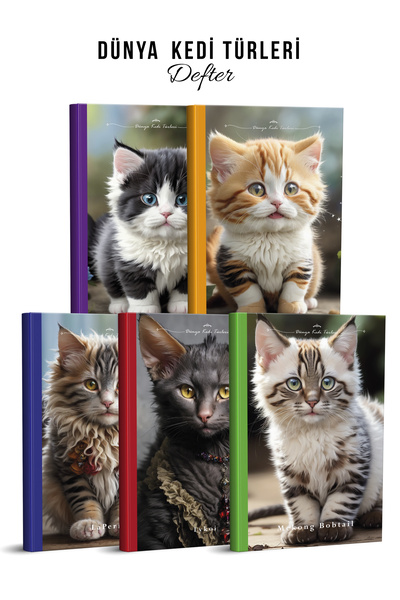 YAPAY ZEKA SANAT Caiete World pisică cu linii