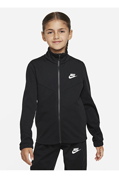 Nike Düz Siyah Erkek Çocuk Eşofman Takımı FD3067-010 K NSW TRACKSUIT POLY FZ