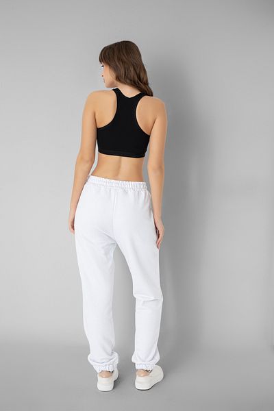 Ramior Women's 3 Thread Knitted Jogger Pants with Elastic Waist and Legs