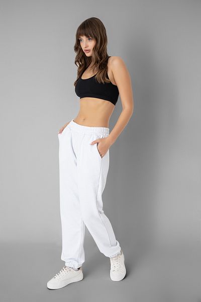Ramior Women's 3 Thread Knitted Jogger Pants with Elastic Waist and Legs