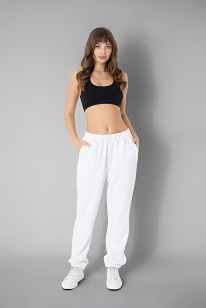 Ramior Γυναικείο πλεκτό Jogger παντελόνι 3 κλωστών με λάστιχο στη μέση και στα πόδια