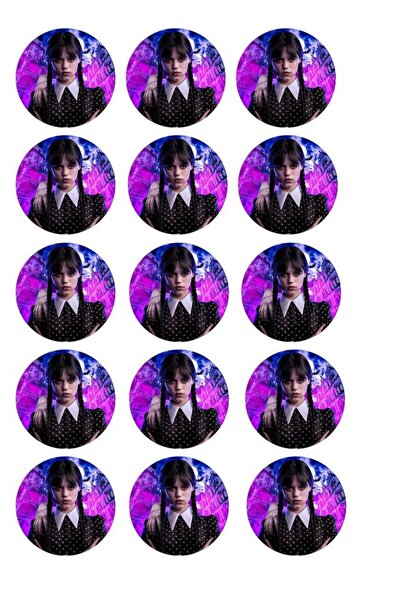 hediyehobihersey Wednesday Şekerli Kağıda Baskı Yenilebilir Kağıt Kurabiye Ba...