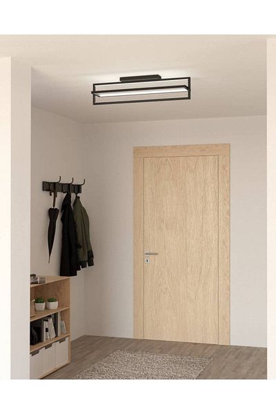 Eglo 900465   Indoor "Siberia" Black Color Cast Steel Led Ceiling Lamp Ip20 Max: 34W Width: 78 cm