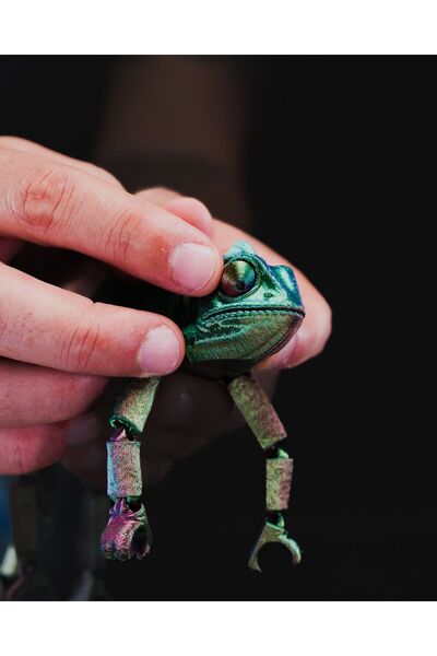 TuransoyCraft Bukalemun Hareketli Oyuncak Bukalemun Fırça Tutucu 15 cm