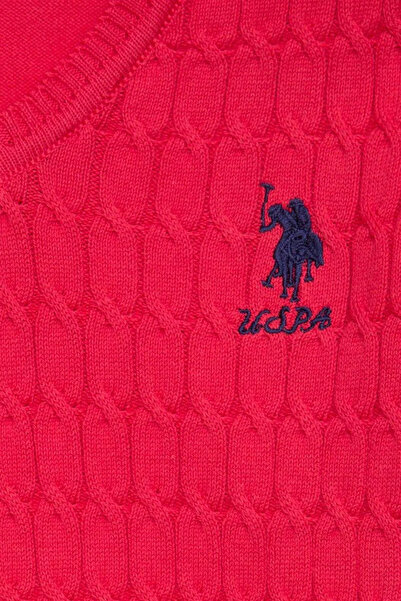 U.S. Polo Assn. Kız Çocuk Fuşya Basic Kazak