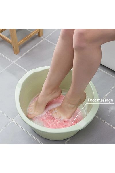 Dream Plus Practical Silicone Suction Cup Bath Brush Massage Pad Back Foot Bladder Washing Tool | Back Fiber Foot Mat