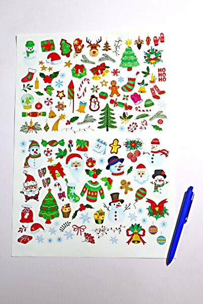Vice New Year Themed Sticker Set - 125 New Year Figured Stickers - New Year's Packaging Decoration label