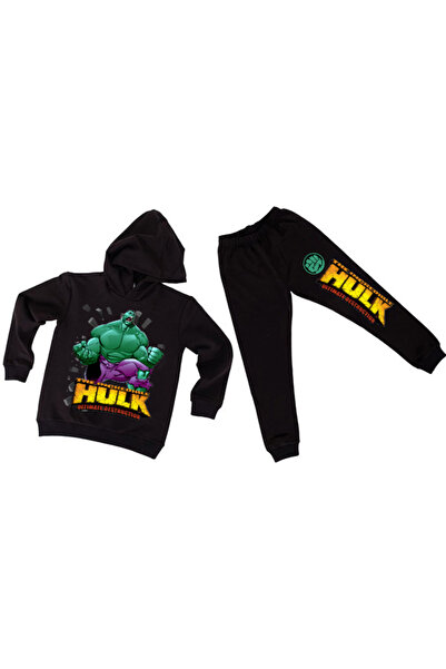 Hulk set trening copii bumbac stofa cu gluga