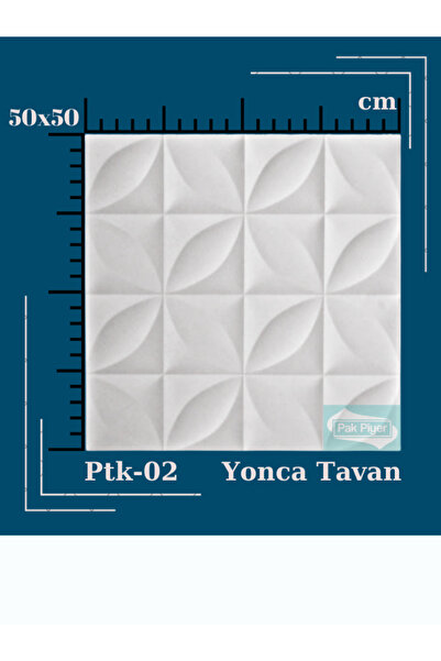 PAKPİYER Tavan Kaplama Kartonpiyer Stropiyer 50x50 Ptk-02 Yonca Tavan Kaplama 20 Ad (5m2)