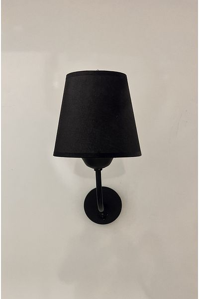 gaziantepavize Sahara Black Metal Decorative Electric Sconce with Black Hat