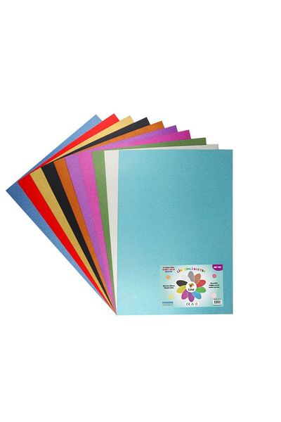 Lino Glitter Cardboard 50x70 Cm 10 Colors 250 Gr