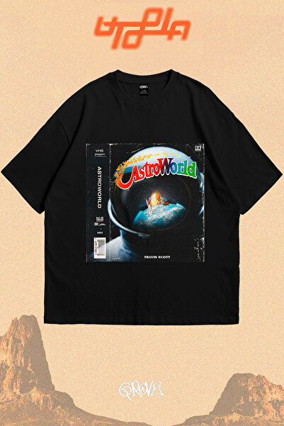 Grove Fashion Tricou oversize unisex cu imprimeu AstroWorld Sky Travis Scott