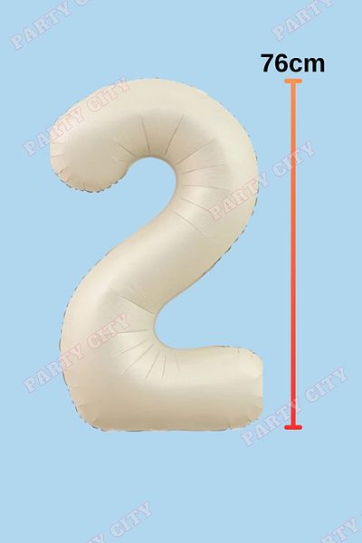 Party City 2 Year Old Foil Balloon Beige 34" inch 76cm Large Size Balloon Age Balloon