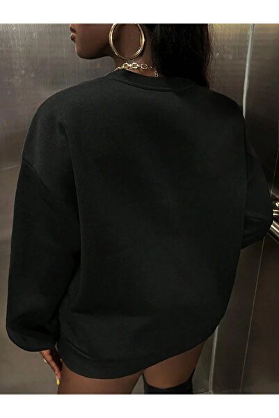 Machetta Φούτερ με κουκούλα Unisex Plus Size Black Stay Wild με στάμπα με λαιμόκοψη