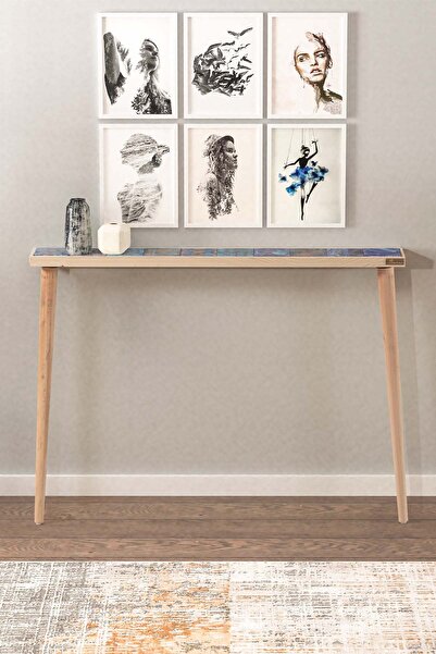 Resmo Amalfi 102x12CM Dresuar Doğal Ağaç Tek Sıra Traverten Taşlı Antre Hol Koridor