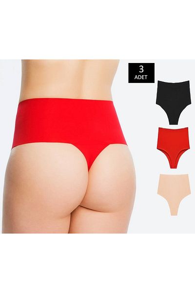 GECKO COLLECTION Gecko Thong Women - High Waist and Laser Cut Panties 3 Pieces