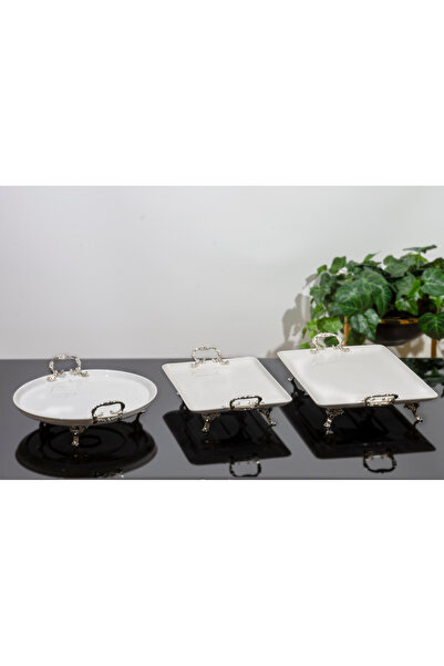 BULUTHOMEAKSESUAR مجموعة عرض بورسلين مكونة من 3 قطع