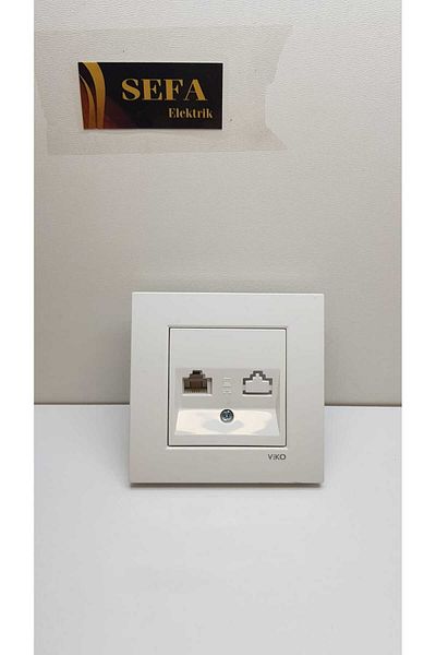 VİKO PHONE SOCKET WITH NUMERIS FRAME WHITE VIKO KARRE SERIES